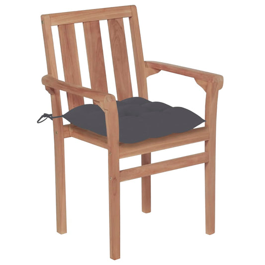 Garden Chairs 2 Pcs With Cushions Solid Teak Wood
