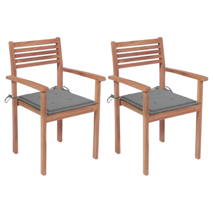 Garden Chairs 4 Pcs With Cushions Solid Teak Wood