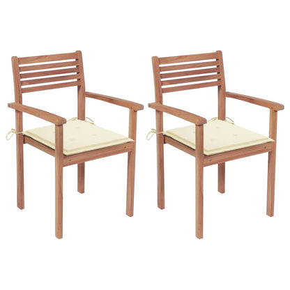 Garden Chairs 4 Pcs With Cushions Solid Teak Wood