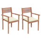 Garden Chairs 4 Pcs With Cushions Solid Teak Wood