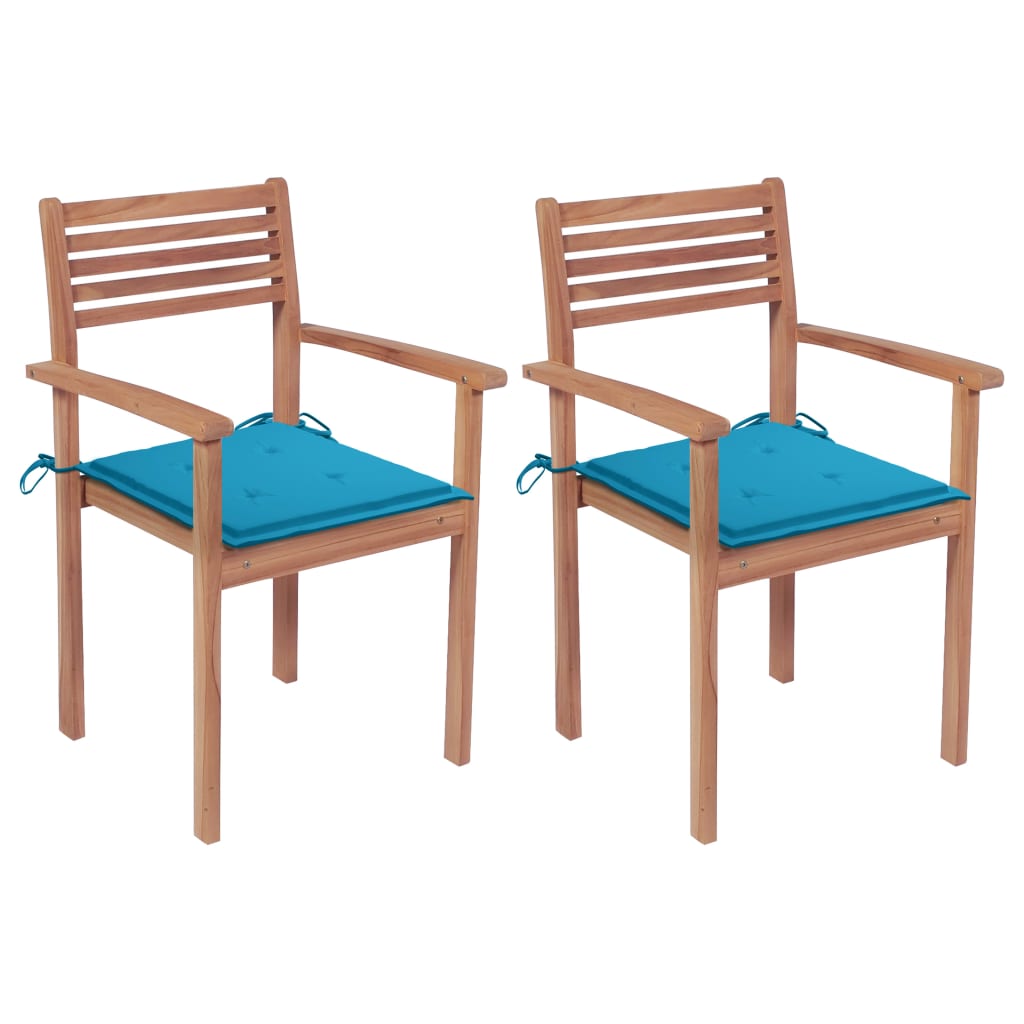 Garden Chairs 4 Pcs With Cushions Solid Teak Wood