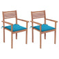 Garden Chairs 4 Pcs With Cushions Solid Teak Wood