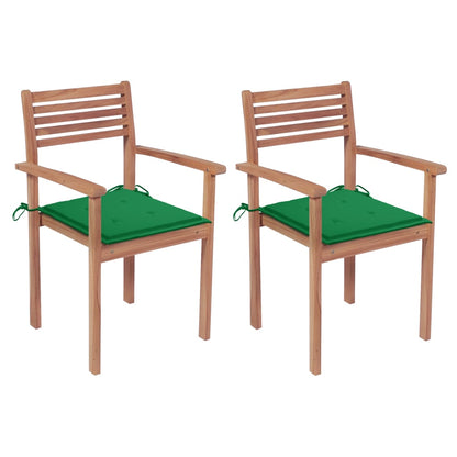 Garden Chairs 4 Pcs With Cushions Solid Teak Wood