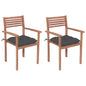 Stackable Garden Chairs With Cushions 8 Pcs Solid Teak Wood