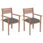 Stackable Garden Chairs With Cushions 8 Pcs Solid Teak Wood