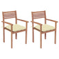 Stackable Garden Chairs With Cushions 8 Pcs Solid Teak Wood