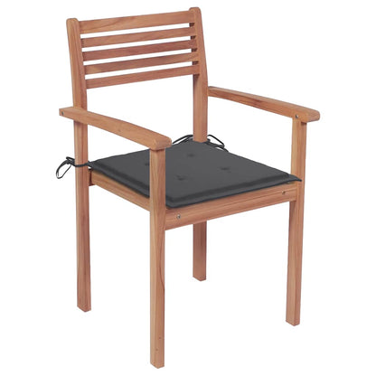Garden Chairs 4 Pcs With Cushions Solid Teak Wood