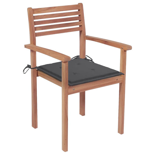 Garden Chairs 4 Pcs With Cushions Solid Teak Wood
