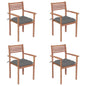 Stackable Garden Chairs With Cushions 8 Pcs Solid Teak Wood