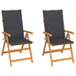 Garden Chairs 2 Pcs With Cushions Solid Teak Wood