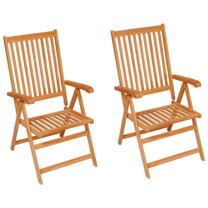 Garden Chairs 2 Pcs With Cushions Solid Teak Wood