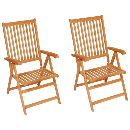 Garden Chairs 2 Pcs With Cushions Solid Teak Wood