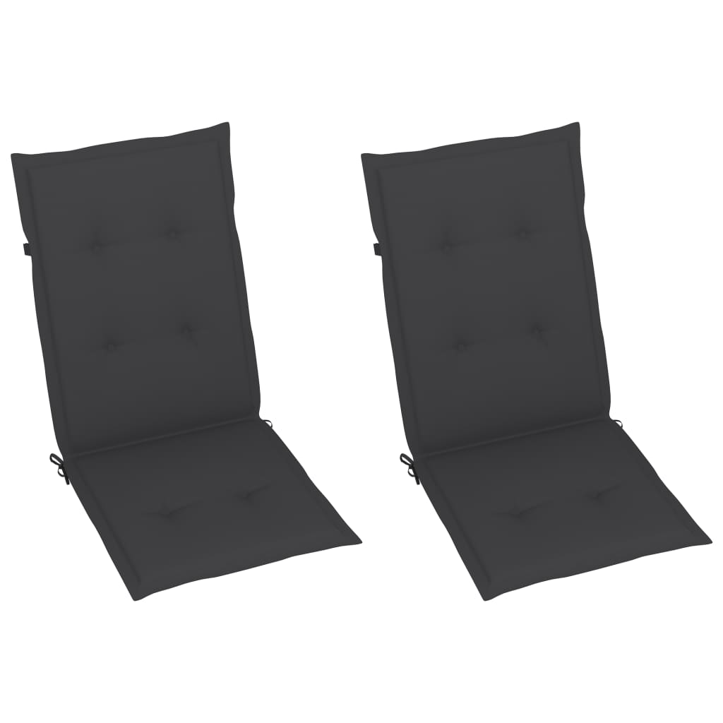 Garden Chairs 2 Pcs With Cushions Solid Teak Wood