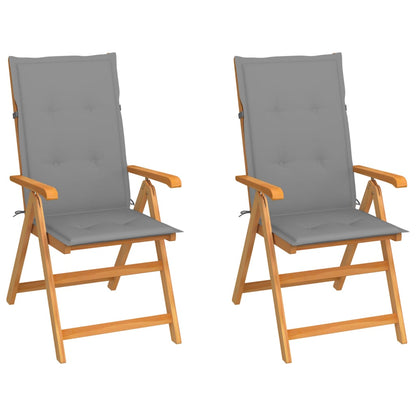 Garden Chairs 2 Pcs With Cushions Solid Teak Wood