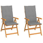 Garden Chairs 2 Pcs With Cushions Solid Teak Wood