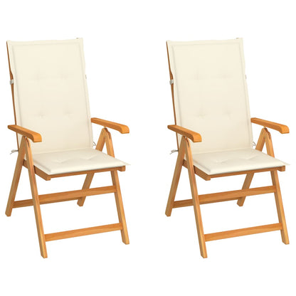 Garden Chairs 2 Pcs With Cushions Solid Teak Wood