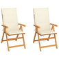 Garden Chairs 2 Pcs With Cushions Solid Teak Wood