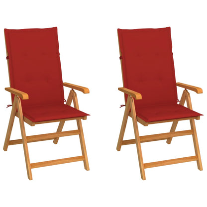 Garden Chairs 2 Pcs With Cushions Solid Teak Wood