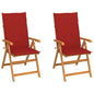 Garden Chairs 2 Pcs With Cushions Solid Teak Wood