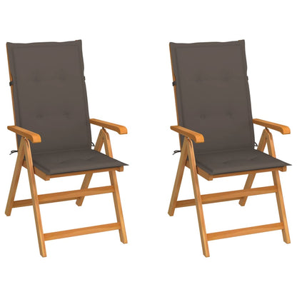 Garden Chairs 2 Pcs With Cushions Solid Teak Wood
