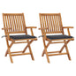 Garden Chairs 2 Pcs With Cushions Solid Teak Wood