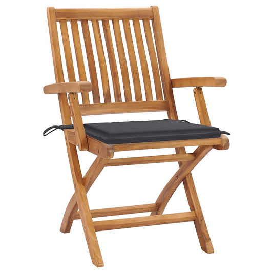 Garden Chairs 2 Pcs With Cushions Solid Teak Wood
