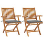 Garden Chairs 2 Pcs With Cushions Solid Teak Wood