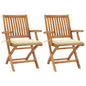 Garden Chairs 2 Pcs With Cushions Solid Teak Wood