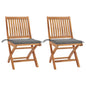 Garden Chairs 2 Pcs With Cushions Solid Teak Wood