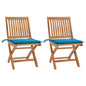 Garden Chairs 2 Pcs With Cushions Solid Teak Wood