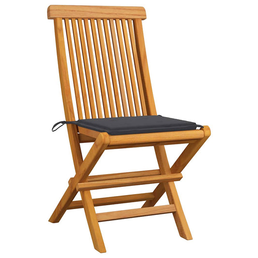 Garden Chairs With Cushions 2 Pcs Solid Teak Wood