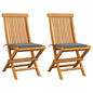 Garden Chairs With Cushions 2 Pcs Solid Teak Wood