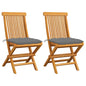 Garden Chairs With Cushions 2 Pcs Solid Teak Wood