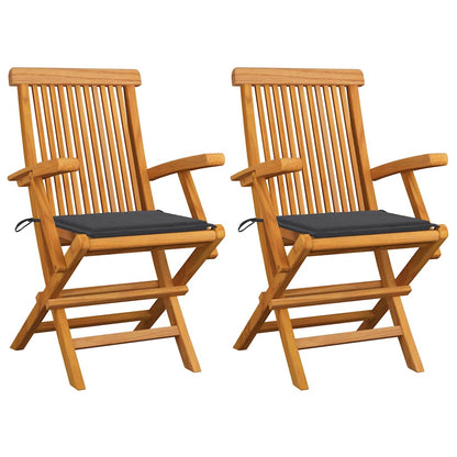 Garden Chairs With Cushions 3 Pcs Solid Teak Wood