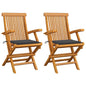 Garden Chairs With Cushions 3 Pcs Solid Teak Wood