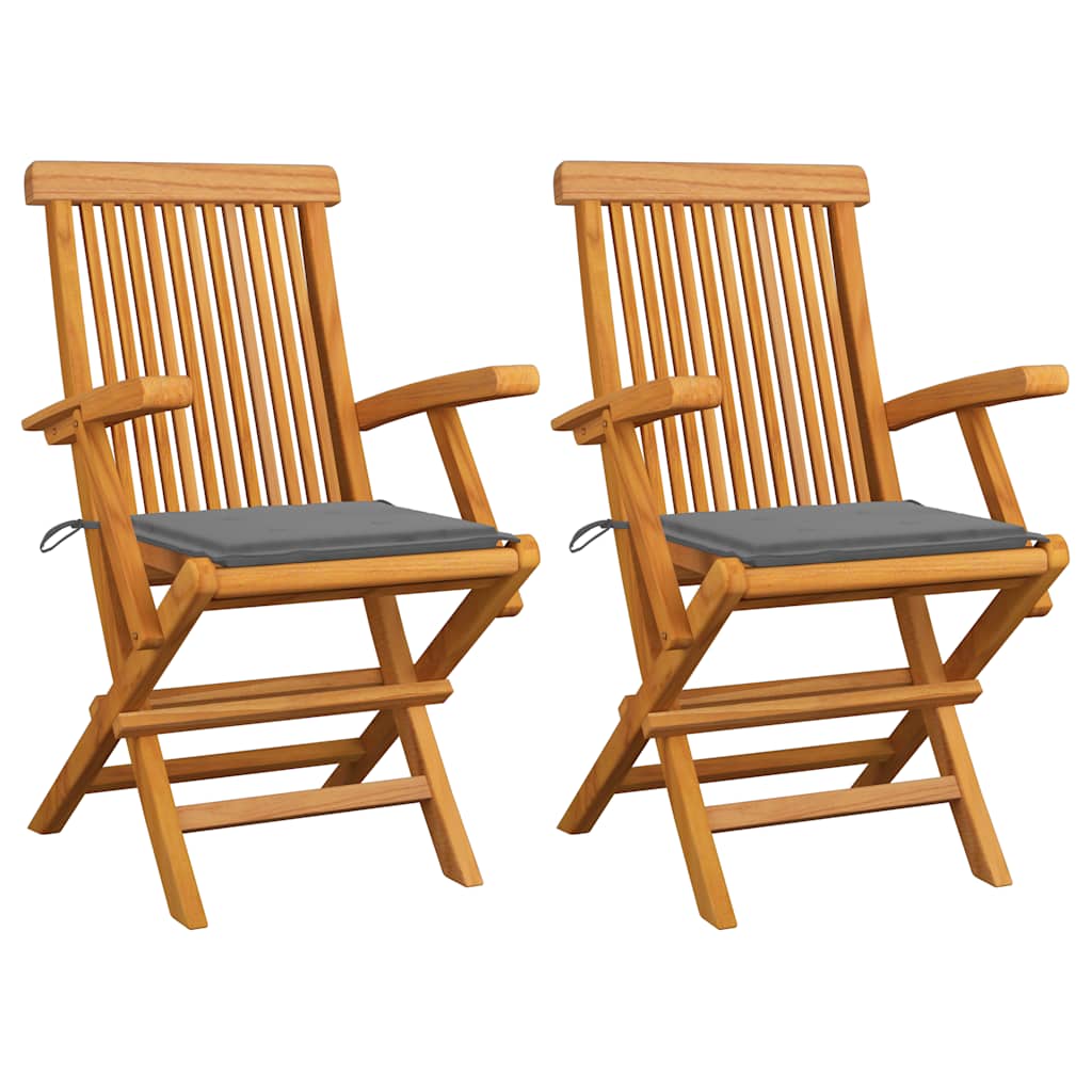 Garden Chairs With Cushions 3 Pcs Solid Teak Wood