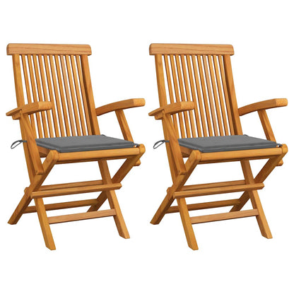 Garden Chairs With Cushions 3 Pcs Solid Teak Wood