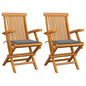Garden Chairs With Cushions 3 Pcs Solid Teak Wood