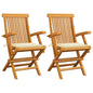 Garden Chairs With Cushions 3 Pcs Solid Teak Wood