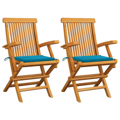 Garden Chairs With Cushions 3 Pcs Solid Teak Wood
