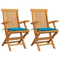 Garden Chairs With Cushions 3 Pcs Solid Teak Wood