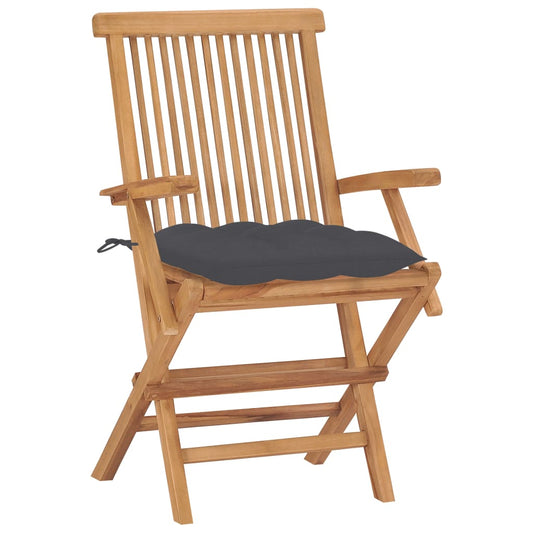 Garden Chairs With Cushions 2 Pcs Solid Teak Wood