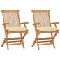 Garden Chairs With Cushions 2 Pcs Solid Teak Wood