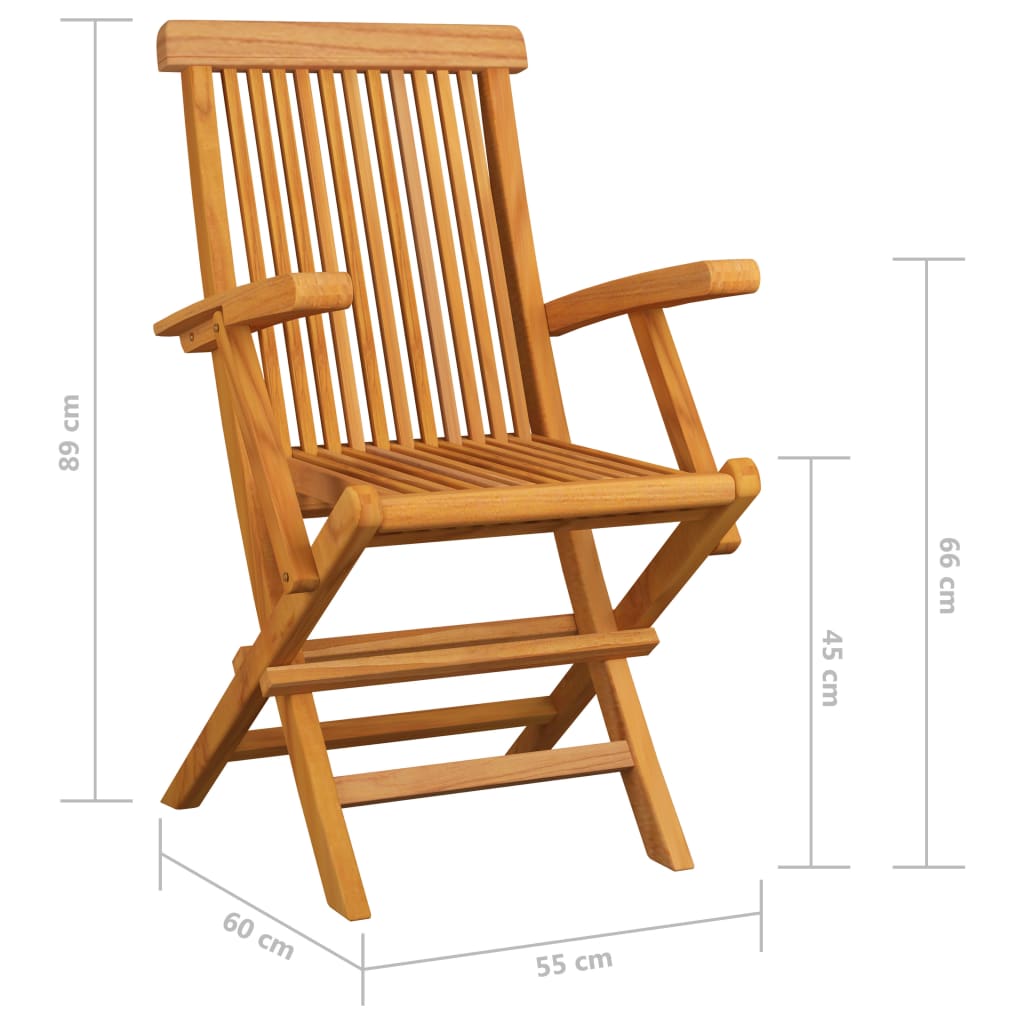 Garden Chairs With Cushions 3 Pcs Solid Teak Wood