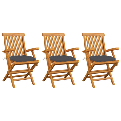 Garden Chairs With Cushions 2 Pcs Solid Teak Wood