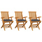 Garden Chairs With Cushions 2 Pcs Solid Teak Wood