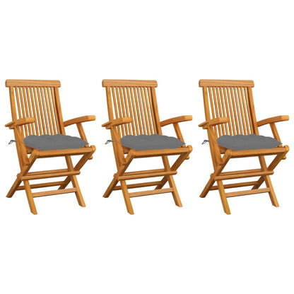 Garden Chairs With Cushions 2 Pcs Solid Teak Wood