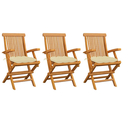 Garden Chairs With Cushions 2 Pcs Solid Teak Wood