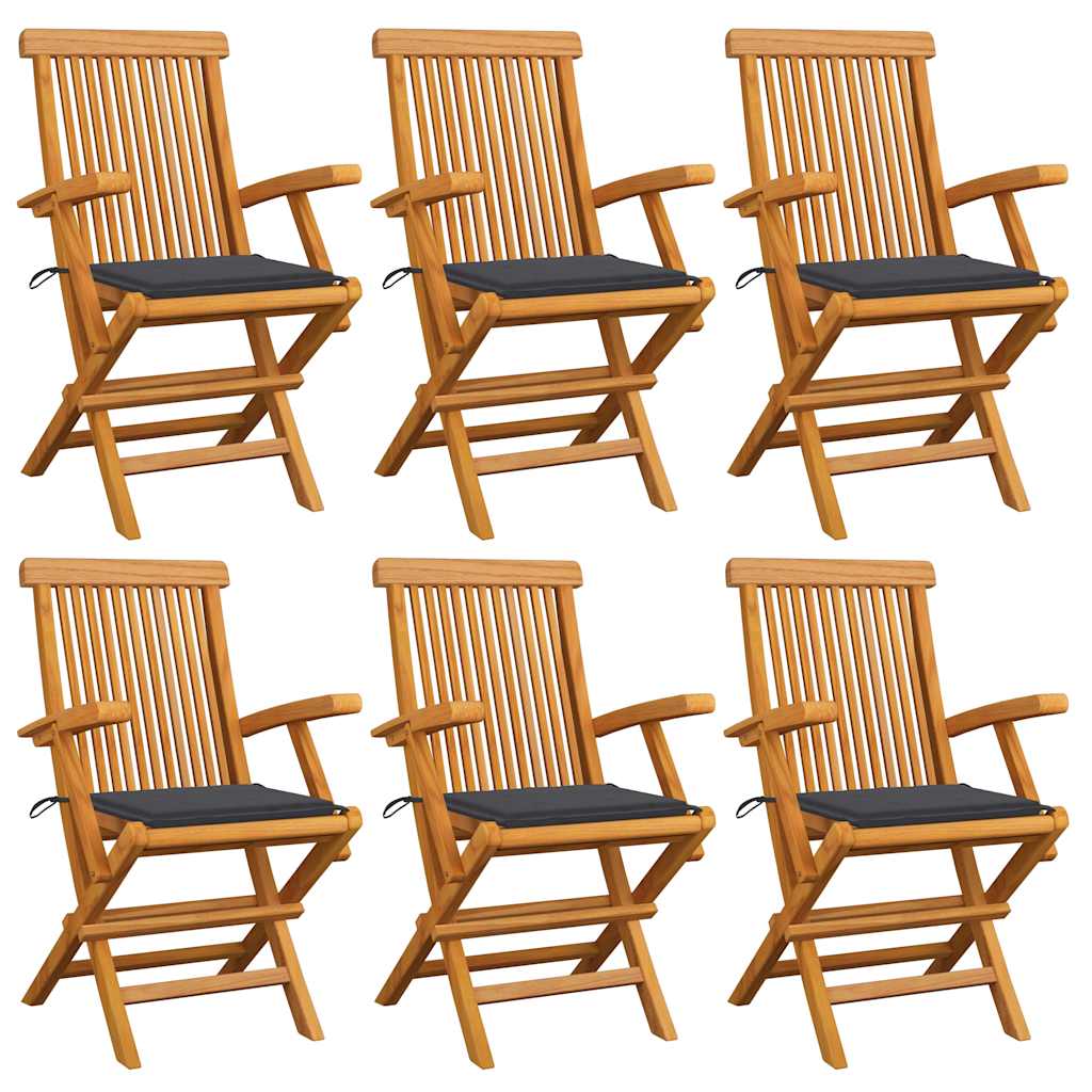 Garden Chairs With Cushions 3 Pcs Solid Teak Wood