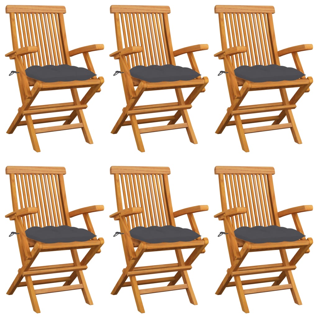 Garden Chairs With Cushions 2 Pcs Solid Teak Wood